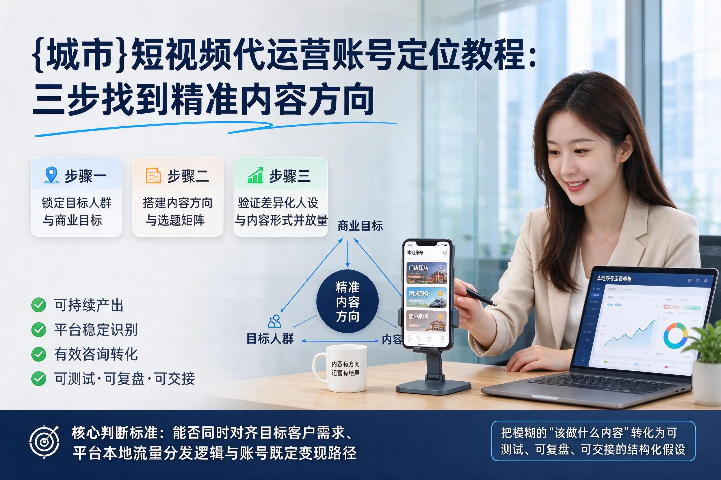 博尔塔拉短视频代运营账号定位教程:三步找到精准内容方向