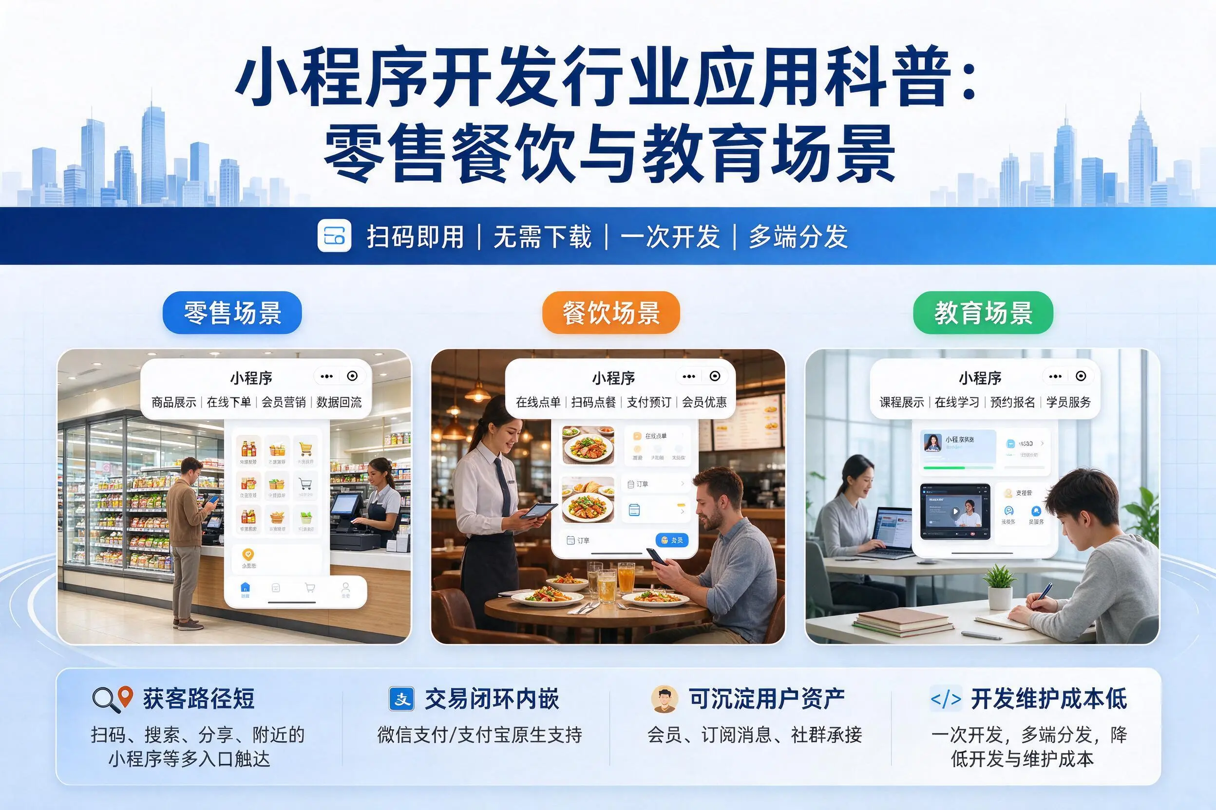 博尔塔拉小程序开发行业应用科普：零售餐饮与教育场景