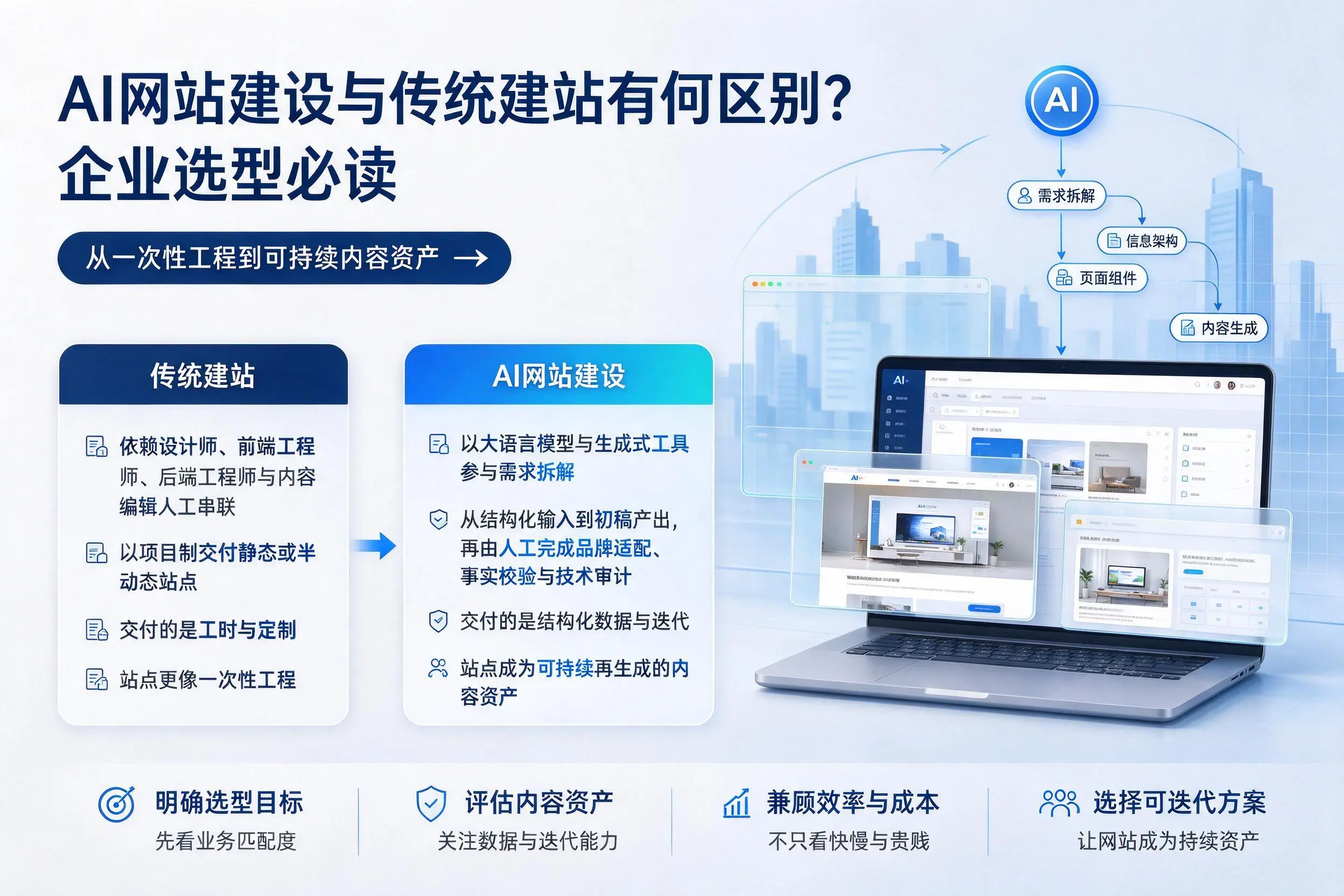 AI网站建设与传统建站有何区别？博尔塔拉企业选型必读