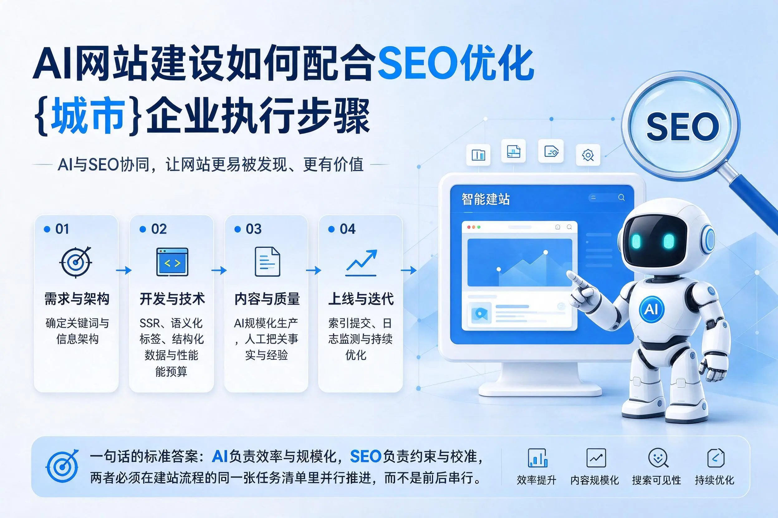 AI网站建设如何配合SEO优化，博尔塔拉企业执行步骤