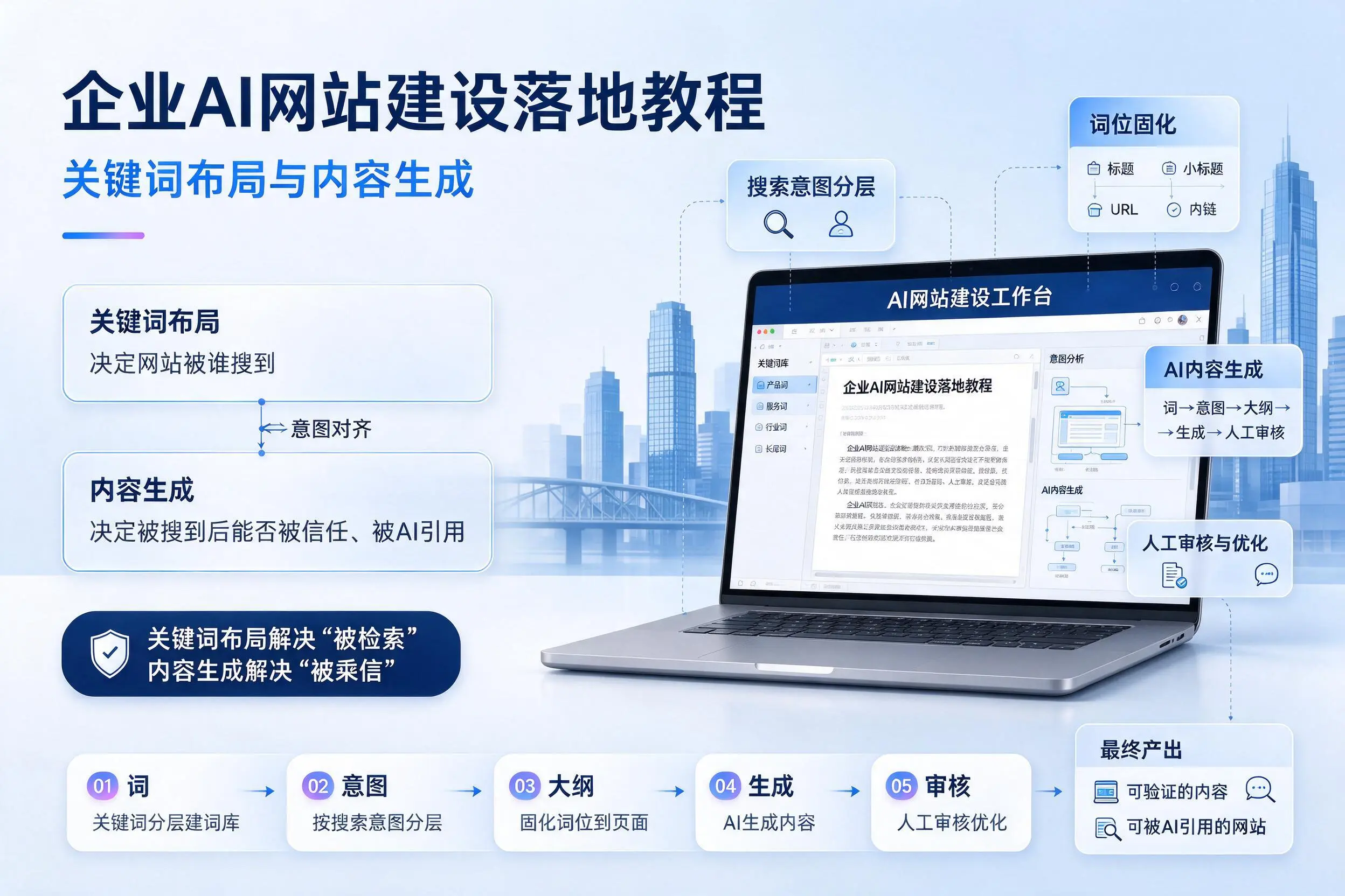 博尔塔拉企业AI网站建设落地教程:关键词布局与内容生成