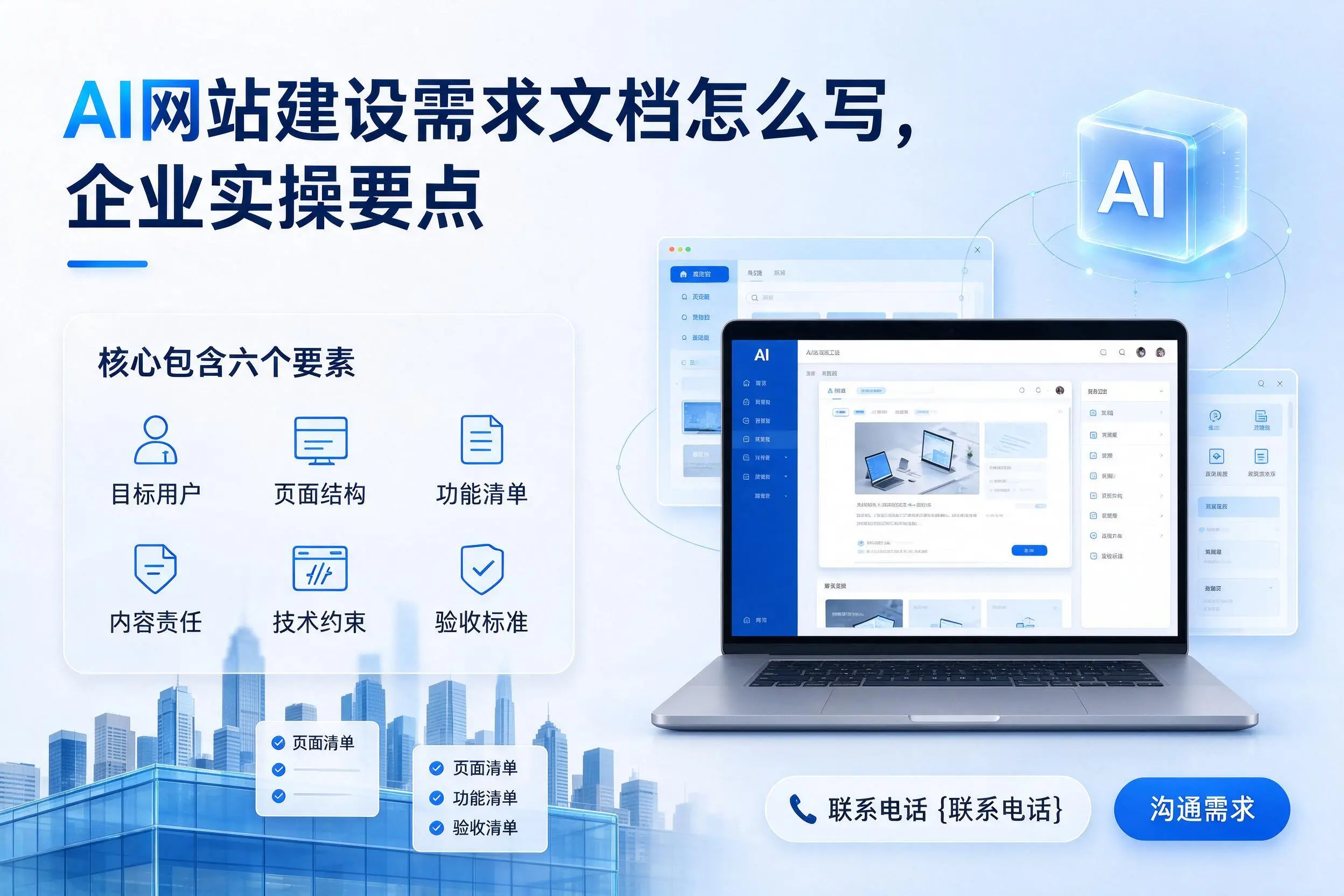 AI网站建设需求文档怎么写,博尔塔拉企业实操要点